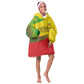 Ethiopia Haile Selassie I Kid Wearable Blanket Hoodie with Addis Ababa 1963 Speech Quote Pan-African Flag Colors and Kente Pattern
