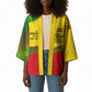 Ethiopia Haile Selassie I Kimono with Addis Ababa 1963 Speech Quote Pan-African Flag Colors and Kente Pattern