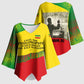 Ethiopia Haile Selassie I Kimono Sleeve Blouse with Addis Ababa 1963 Speech Quote Pan-African Flag Colors and Kente Pattern