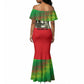 Ethiopia Haile Selassie I Mermaid Dress with Addis Ababa 1963 Speech Quote Pan-African Flag Colors and Kente Pattern - African Pride
