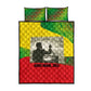 Ethiopia Haile Selassie I Quilt Bed Set with Addis Ababa 1963 Speech Quote Pan-African Flag Colors and Kente Pattern - African Pride
