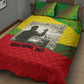 Ethiopia Haile Selassie I Quilt Bed Set with Addis Ababa 1963 Speech Quote Pan-African Flag Colors and Kente Pattern - African Pride