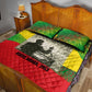 Ethiopia Haile Selassie I Quilt Bed Set with Addis Ababa 1963 Speech Quote Pan-African Flag Colors and Kente Pattern - African Pride