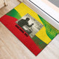 Ethiopia Haile Selassie I Rubber Doormat with Addis Ababa 1963 Speech Quote Pan-African Flag Colors and Kente Pattern - African Pride