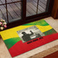 Ethiopia Haile Selassie I Rubber Doormat with Addis Ababa 1963 Speech Quote Pan-African Flag Colors and Kente Pattern - African Pride
