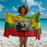 Ethiopia Haile Selassie I Sarong with Addis Ababa 1963 Speech Quote Pan-African Flag Colors and Kente Pattern - African Pride