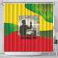 Ethiopia Haile Selassie I Shower Curtain with Addis Ababa 1963 Speech Quote Pan-African Flag Colors and Kente Pattern - African Pride