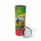 Ethiopia Haile Selassie I Skinny Tumbler with Addis Ababa 1963 Speech Quote Pan-African Flag Colors and Kente Pattern - African Pride