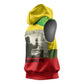 Ethiopia Haile Selassie I Sleeveless Hoodie with Addis Ababa 1963 Speech Quote Pan-African Flag Colors and Kente Pattern - African Pride
