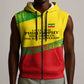 Ethiopia Haile Selassie I Sleeveless Zip Hoodie with Addis Ababa 1963 Speech Quote Pan-African Flag Colors and Kente Pattern