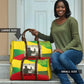 Ethiopia Haile Selassie I Travel Bag with Addis Ababa 1963 Speech Quote Pan-African Flag Colors and Kente Pattern - African Pride
