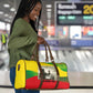 Ethiopia Haile Selassie I Travel Bag with Addis Ababa 1963 Speech Quote Pan-African Flag Colors and Kente Pattern - African Pride