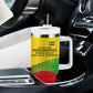 Ethiopia Haile Selassie I Tumbler With Handle with Addis Ababa 1963 Speech Quote Pan-African Flag Colors and Kente Pattern - African Pride