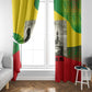Ethiopia Haile Selassie I Window Curtain with Addis Ababa 1963 Speech Quote Pan-African Flag Colors and Kente Pattern - African Pride