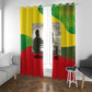 Ethiopia Haile Selassie I Window Curtain with Addis Ababa 1963 Speech Quote Pan-African Flag Colors and Kente Pattern - African Pride