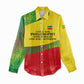 Ethiopia Haile Selassie I Women Casual Shirt with Addis Ababa 1963 Speech Quote Pan-African Flag Colors and Kente Pattern