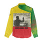 Ethiopia Haile Selassie I Women Casual Shirt with Addis Ababa 1963 Speech Quote Pan-African Flag Colors and Kente Pattern