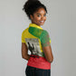 Ethiopia Haile Selassie I Women Polo Shirt with Addis Ababa 1963 Speech Quote Pan-African Flag Colors and Kente Pattern