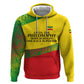 Ethiopia Haile Selassie I Zip Hoodie with Addis Ababa 1963 Speech Quote Pan-African Flag Colors and Kente Pattern