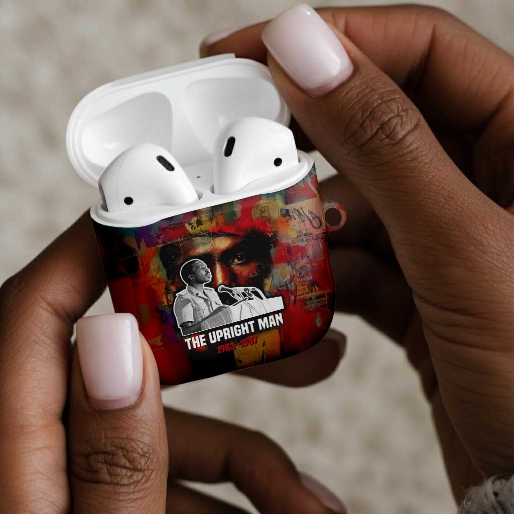 Thomas Sankara Burkina Faso AirPods Case with Bold Portrait and The Upright Man Tribute Design - African Pride