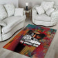 Thomas Sankara Burkina Faso Area Rug with Bold Portrait and The Upright Man Tribute Design - African Pride