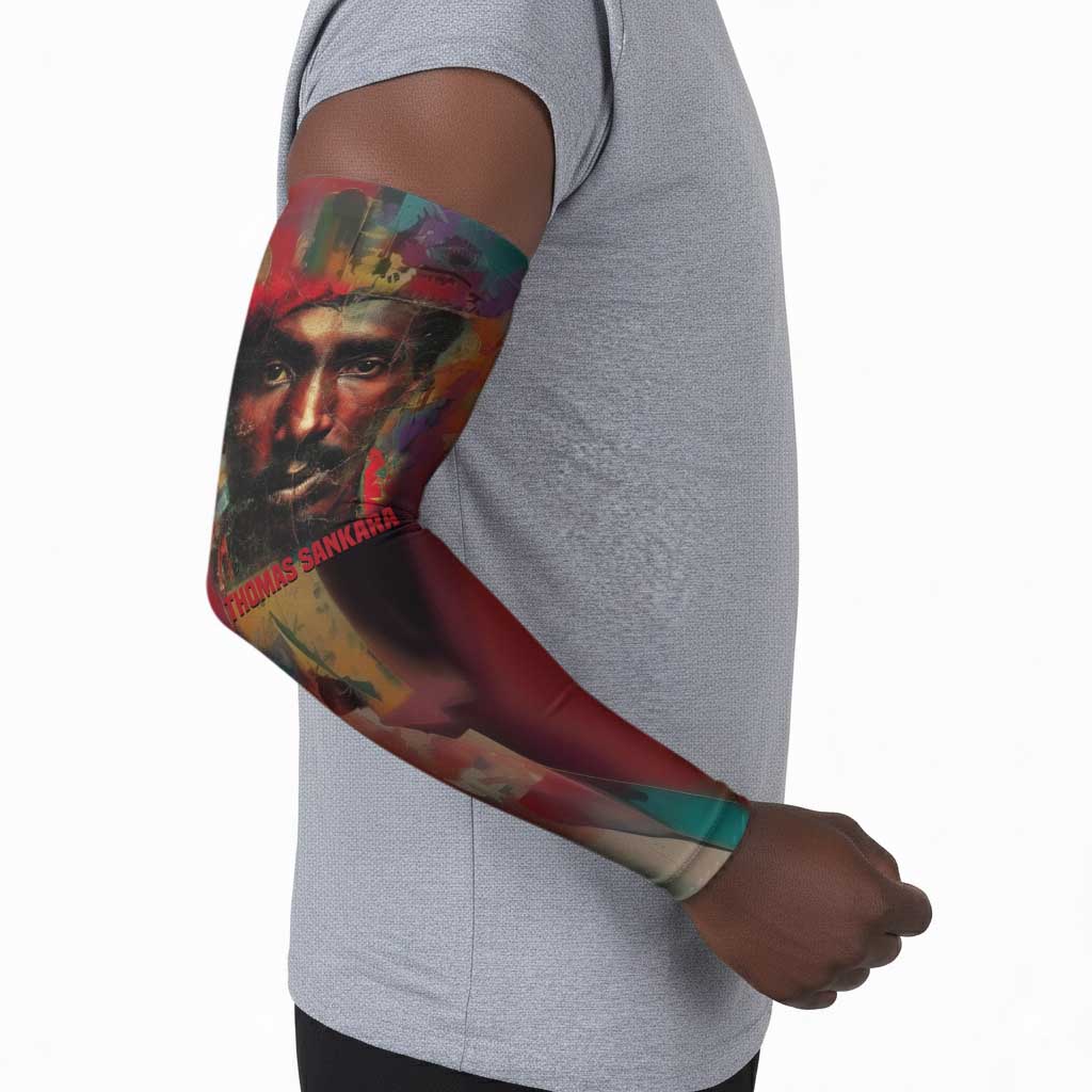 Thomas Sankara Burkina Faso Arm Sleeves with Bold Portrait and The Upright Man Tribute Design - African Pride