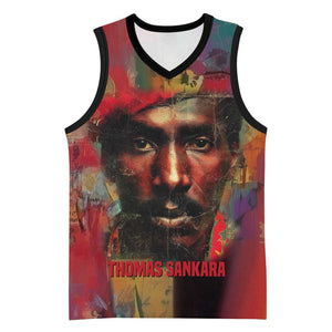 Thomas Sankara Burkina Faso Basketball Jersey with Bold Portrait and The Upright Man Tribute Design - African Pride