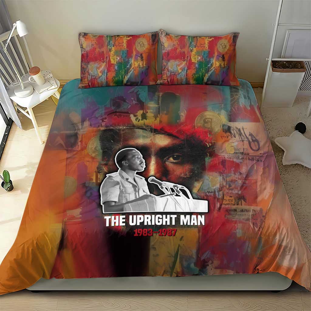 Thomas Sankara Burkina Faso Bedding Set with Bold Portrait and The Upright Man Tribute Design - African Pride