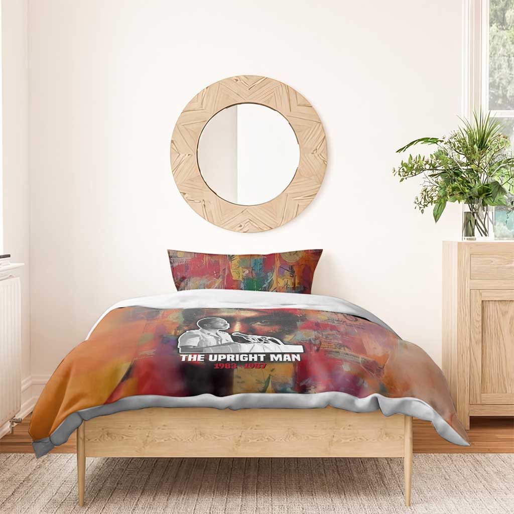 Thomas Sankara Burkina Faso Bedding Set with Bold Portrait and The Upright Man Tribute Design - African Pride