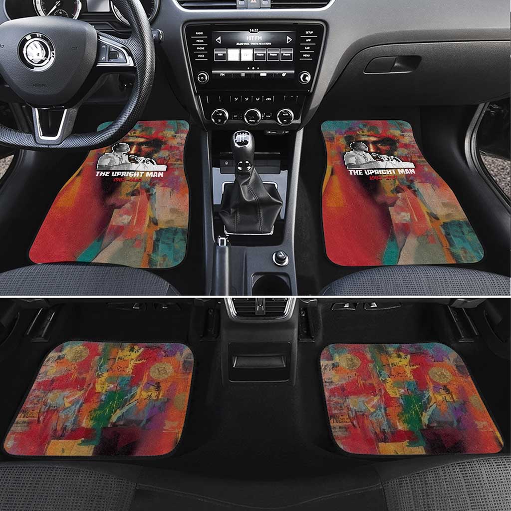 Thomas Sankara Burkina Faso Car Mats with Bold Portrait and The Upright Man Tribute Design - African Pride