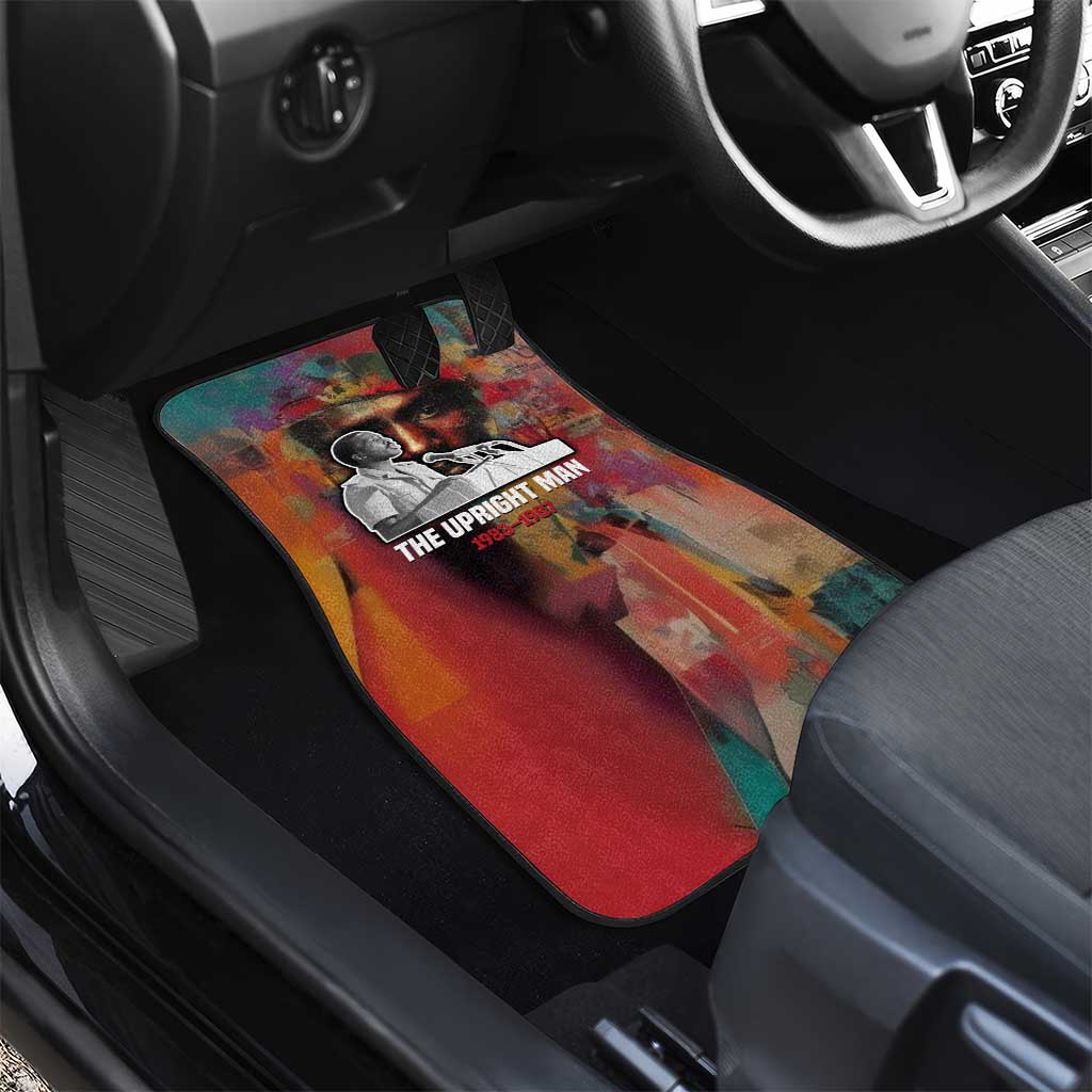 Thomas Sankara Burkina Faso Car Mats with Bold Portrait and The Upright Man Tribute Design - African Pride