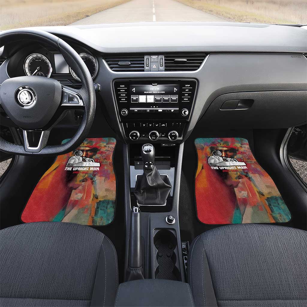 Thomas Sankara Burkina Faso Car Mats with Bold Portrait and The Upright Man Tribute Design - African Pride
