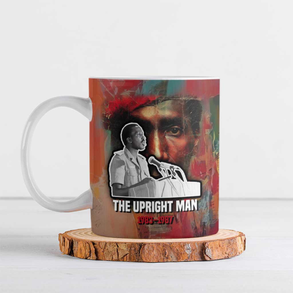 Thomas Sankara Burkina Faso Ceramic Mug with Bold Portrait and The Upright Man Tribute Design - African Pride