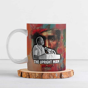 Thomas Sankara Burkina Faso Ceramic Mug with Bold Portrait and The Upright Man Tribute Design - African Pride