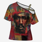 Thomas Sankara Burkina Faso Cross Shoulder Shirt with Bold Portrait and The Upright Man Tribute Design - African Pride