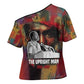 Thomas Sankara Burkina Faso Cross Shoulder Shirt with Bold Portrait and The Upright Man Tribute Design - African Pride