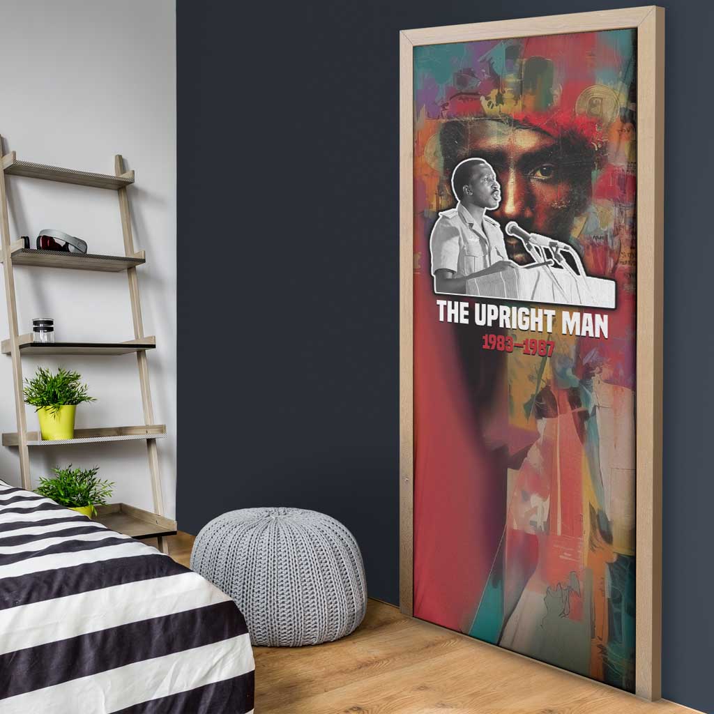 Thomas Sankara Burkina Faso Door Cover with Bold Portrait and The Upright Man Tribute Design - African Pride