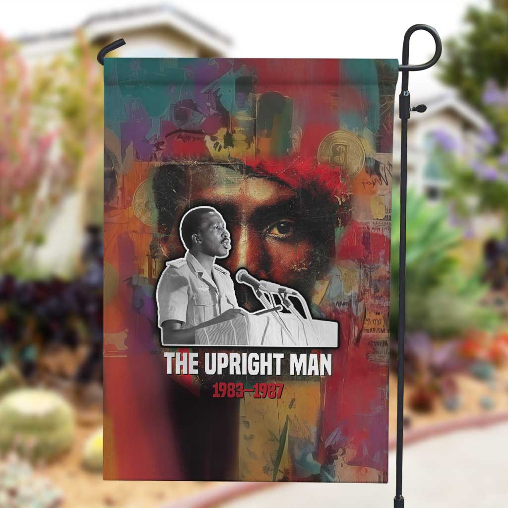 Thomas Sankara Burkina Faso Garden Flag with Bold Portrait and The Upright Man Tribute Design - African Pride