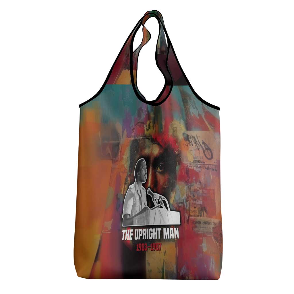 Thomas Sankara Burkina Faso Grocery Bag with Bold Portrait and The Upright Man Tribute Design - African Pride