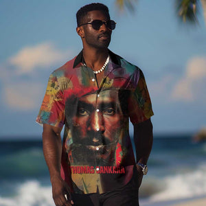 Thomas Sankara Burkina Faso Hawaiian Shirt with Bold Portrait and The Upright Man Tribute Design - African Pride