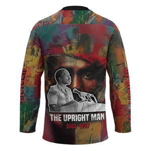 Thomas Sankara Burkina Faso Hockey Jersey with Bold Portrait and The Upright Man Tribute Design - African Pride