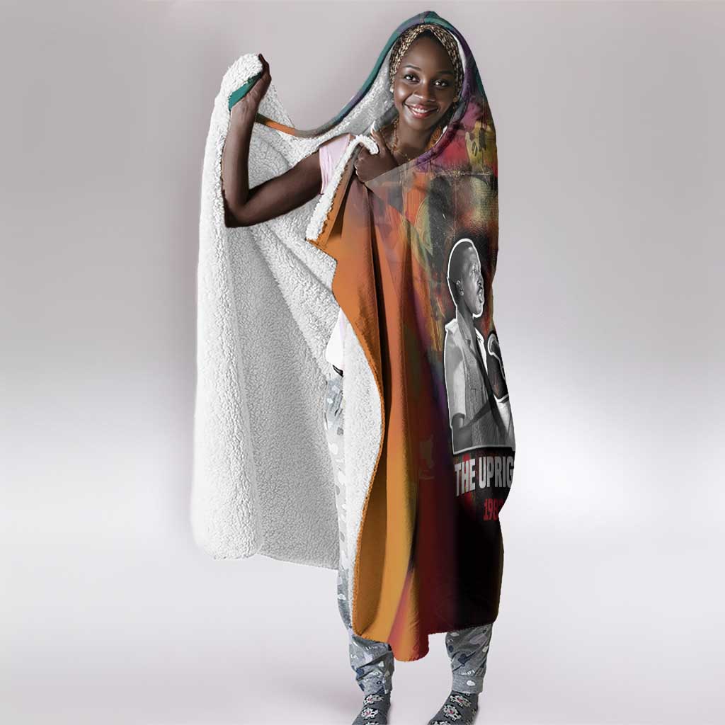 Thomas Sankara Burkina Faso Hooded Blanket with Bold Portrait and The Upright Man Tribute Design - African Pride