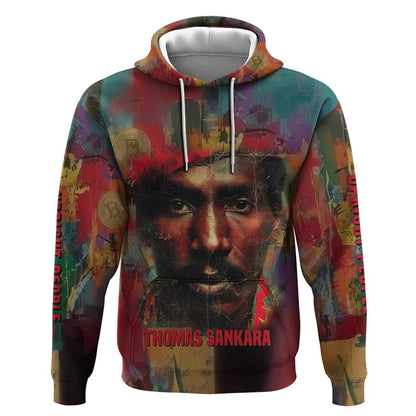 Thomas Sankara Burkina Faso Hoodie with Bold Portrait and The Upright Man Tribute Design - African Pride