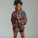 Thomas Sankara Burkina Faso Hoodie Dress with Bold Portrait and The Upright Man Tribute Design - African Pride