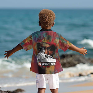 Thomas Sankara Burkina Faso Kid Hawaiian Shirt with Bold Portrait and The Upright Man Tribute Design - African Pride