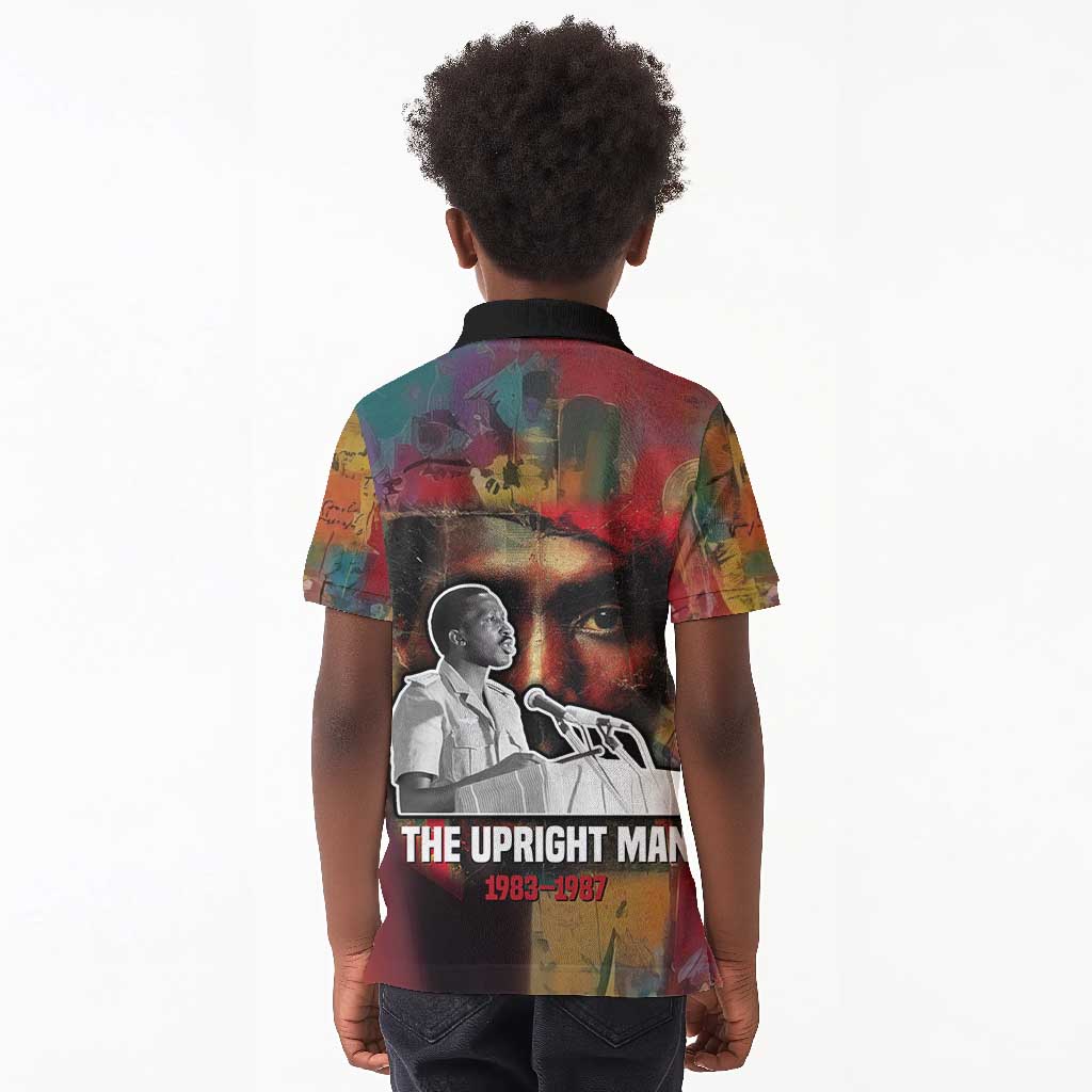 Thomas Sankara Burkina Faso Kid Polo Shirt with Bold Portrait and The Upright Man Tribute Design - African Pride
