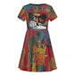 Thomas Sankara Burkina Faso Kid Short Sleeve Dress with Bold Portrait and The Upright Man Tribute Design - African Pride