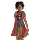 Thomas Sankara Burkina Faso Kid Short Sleeve Dress with Bold Portrait and The Upright Man Tribute Design - African Pride