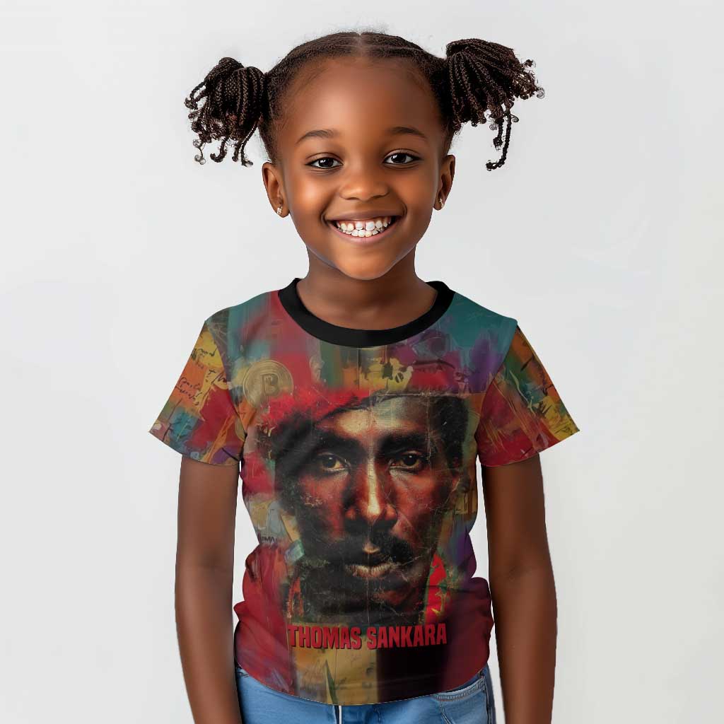 Thomas Sankara Burkina Faso Kid T shirt with Bold Portrait and The Upright Man Tribute Design - African Pride