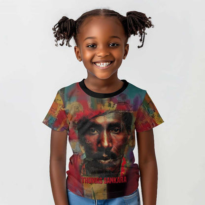 Thomas Sankara Burkina Faso Kid T shirt with Bold Portrait and The Upright Man Tribute Design - African Pride